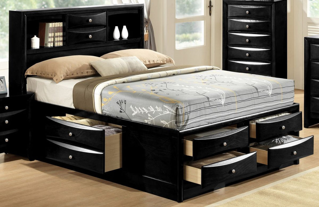Crown Mark Furniture Emily Captain's King Bed in Black - Tony’s Furniture Store & Linen (GA) - Multi Location