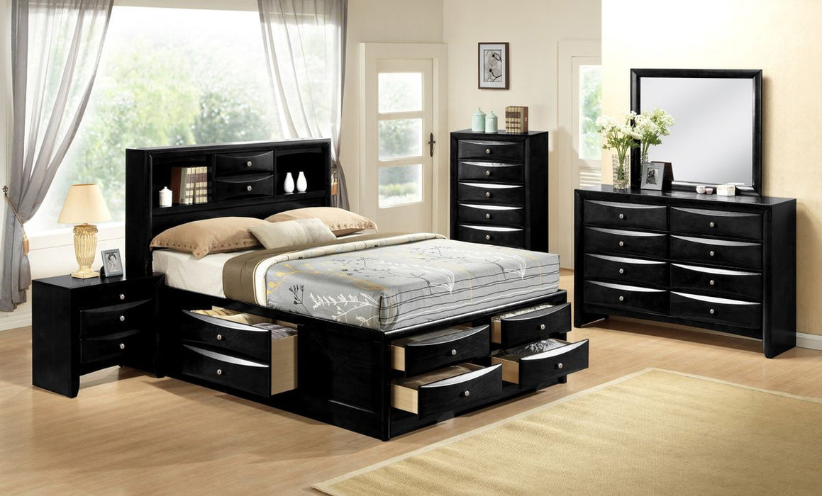 Crown Mark Furniture Emily Captain's King Bed in Black - Tony’s Furniture Store & Linen (GA) - Multi Location