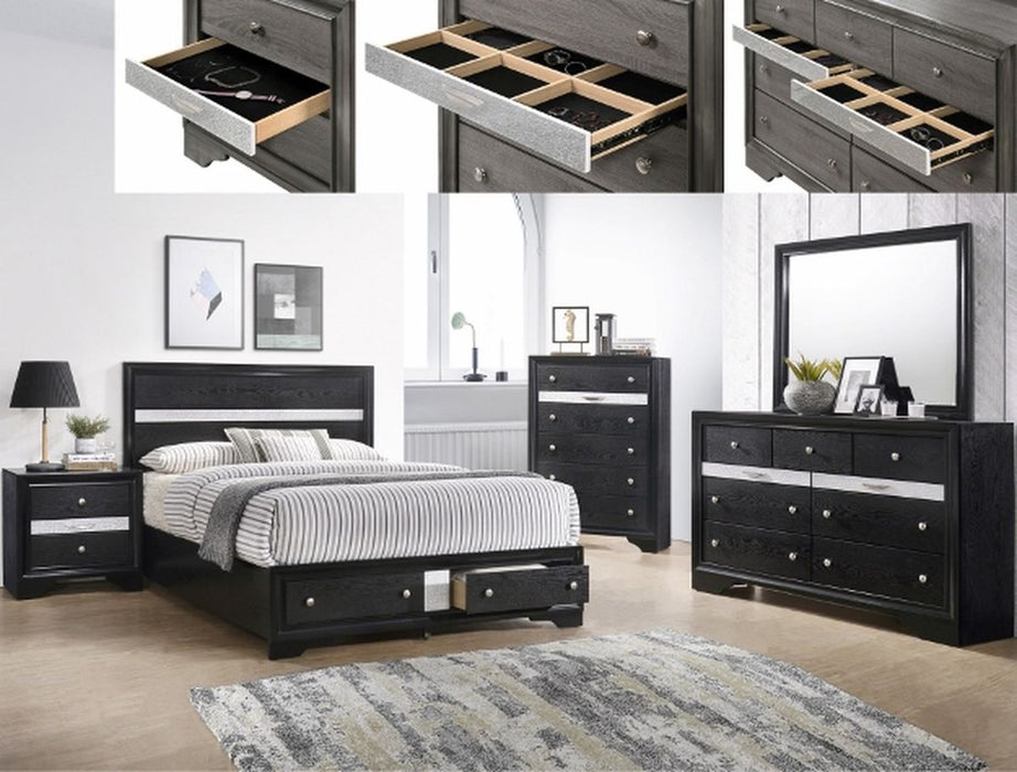 Crown Mark Regata King Storage Bed in Black - Tony’s Furniture Store & Linen (GA) - Multi Location