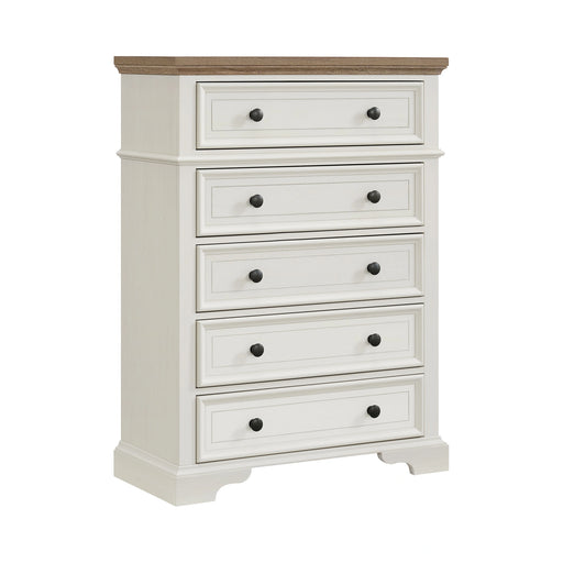 Eastwood Youth 5-Drawer Chest in Brown and Off-White - Tony’s Furniture Store & Linen (GA) - Multi Location