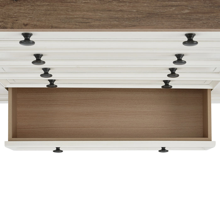 Eastwood Youth 5-Drawer Chest in Brown and Off-White - Tony’s Furniture Store & Linen (GA) - Multi Location