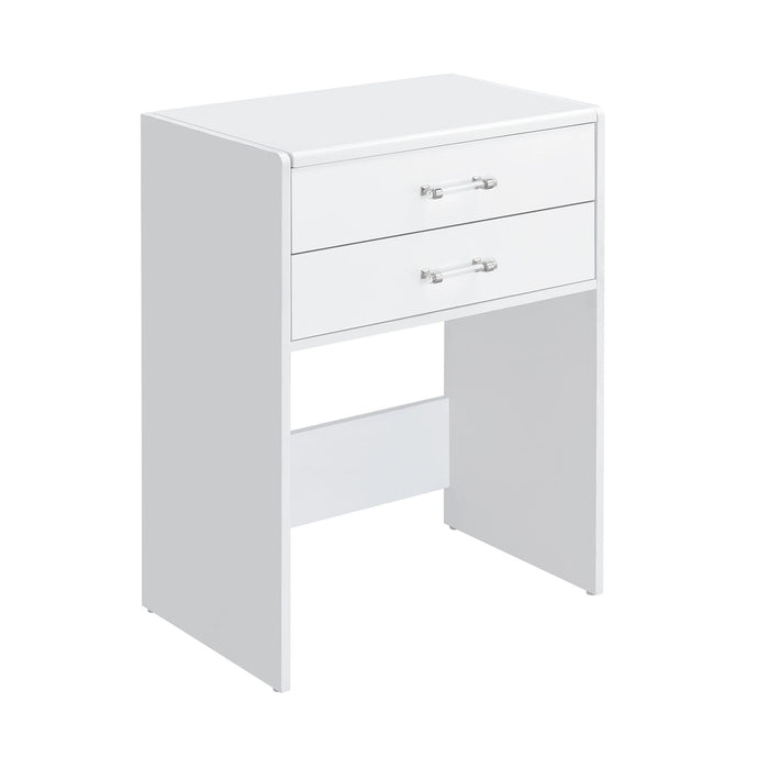 Irvine Mini Dressing Table with Stool, LED and USB in Glossy White - Tony’s Furniture Store & Linen (GA) - Multi Location