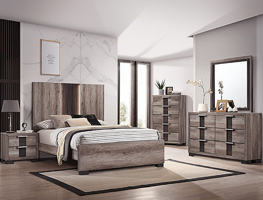 Crown Mark Furniture Rangley 6 Drawer Dresser in Brown