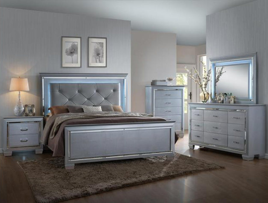 Crown Mark Furniture Lillian Queen Panel Bed in Silver - Tony’s Furniture Store & Linen (GA) - Multi Location