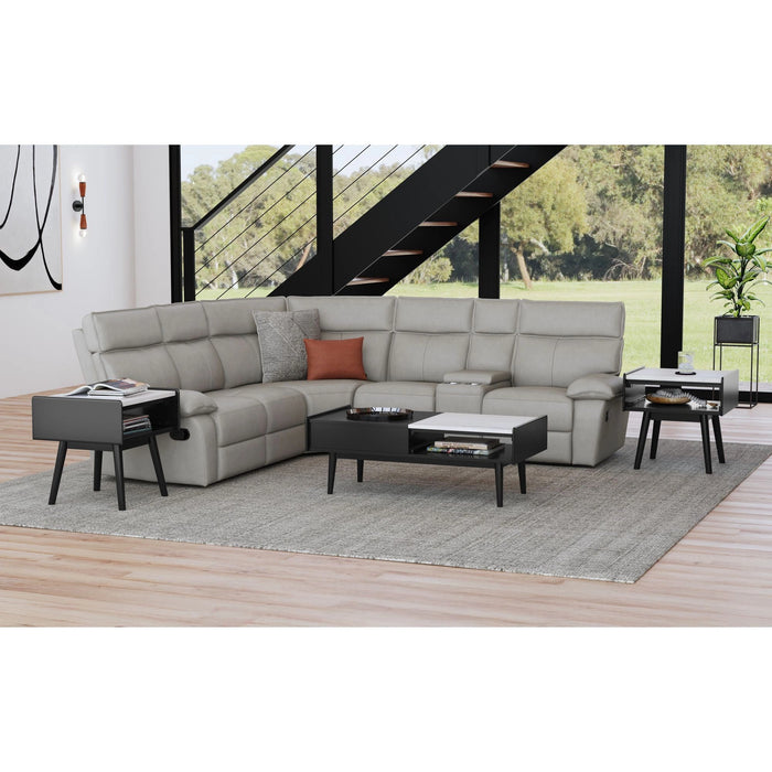 Lanette End Table with White Marble Top in Black - Tony’s Furniture Store & Linen (GA) - Multi Location