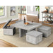 Uster Coffee Table W/Four storage Stools Grey - Tony’s Furniture Store & Linen (GA) - Multi Location