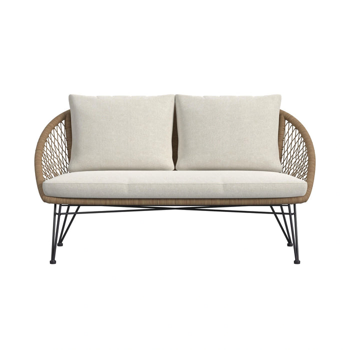 Grace Outdoor Seating 4PC Set - Black, Natural and Olefin Beige - Tony’s Furniture Store & Linen (GA) - Multi Location