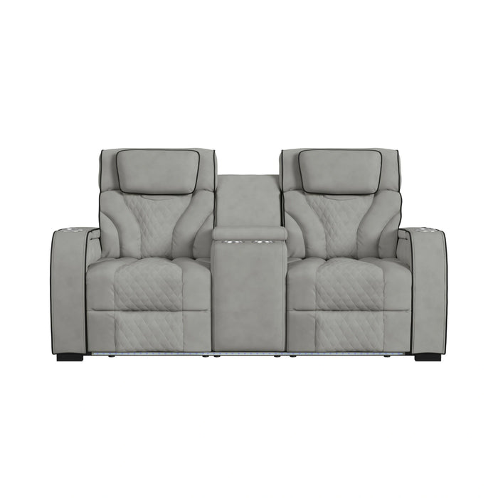 Blitz Motion Loveseat with Console, and LED - Tony’s Furniture Store & Linen (GA) - Multi Location