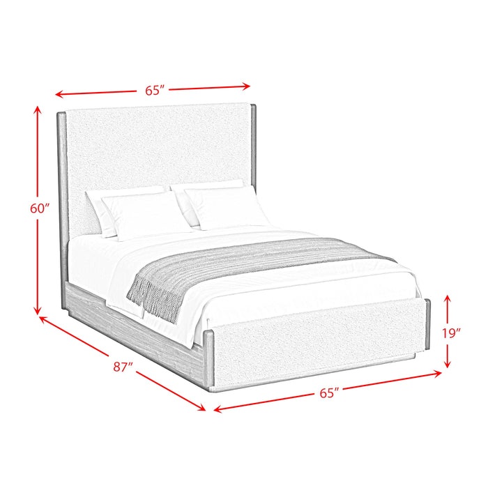 Brisbane UPH Bed with Boucle Beige and LED in Brown - Tony’s Furniture Store & Linen (GA) - Multi Location