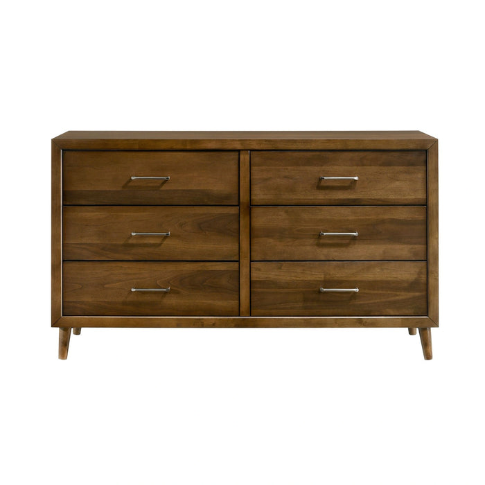 Malibu 6-Drawer Dresser in Walnut