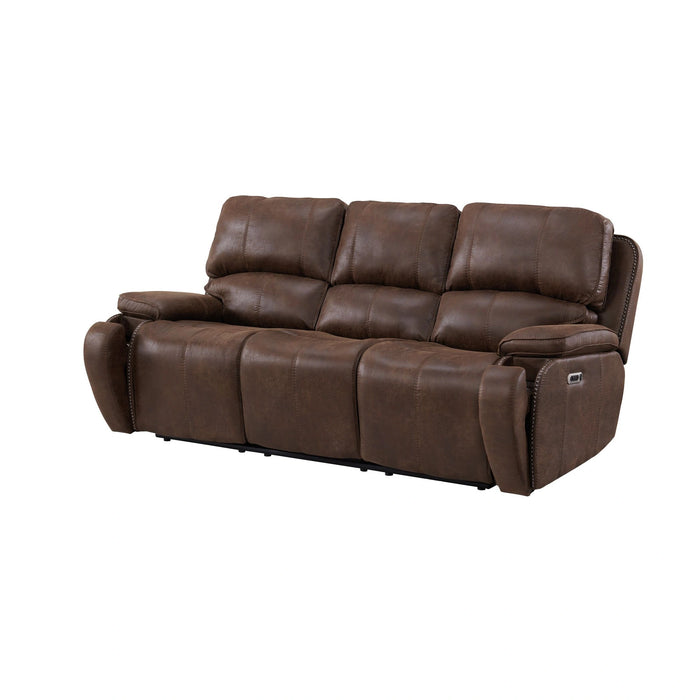 Atlantis Power Motion Sofa with Power Motion Head Recliner in Heritage Brown - Tony’s Furniture Store & Linen (GA) - Multi Location