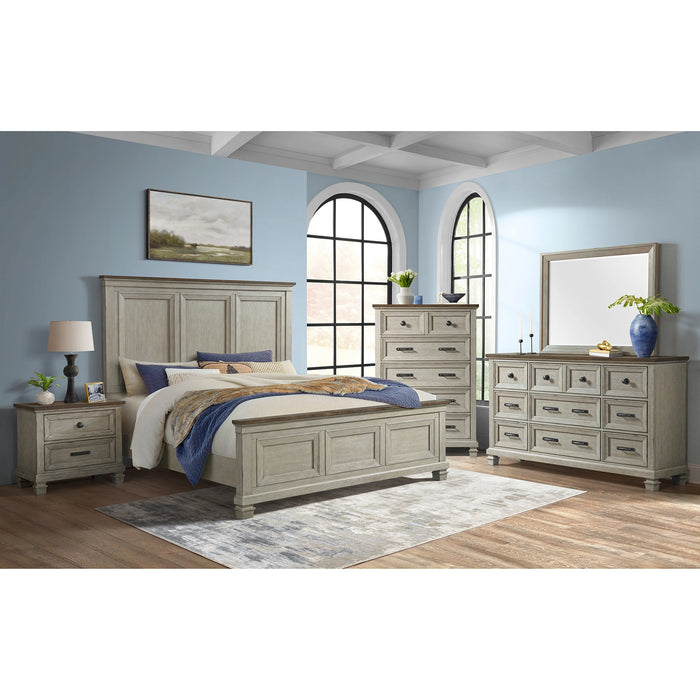 Farmington 5-Drawer Chest in Medium Brown and Washed Stone - Tony’s Furniture Store & Linen (GA) - Multi Location