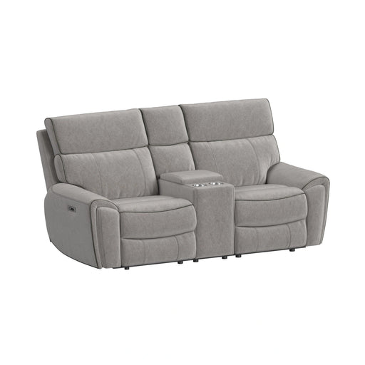 Jackpot P1 Loveseat W/Console in Explore Light Grey - Tony’s Furniture Store & Linen (GA) - Multi Location