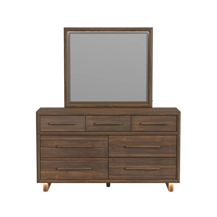 Brisbane Dresser and Mirror Set with LED in Brown - Tony’s Furniture Store & Linen (GA) - Multi Location