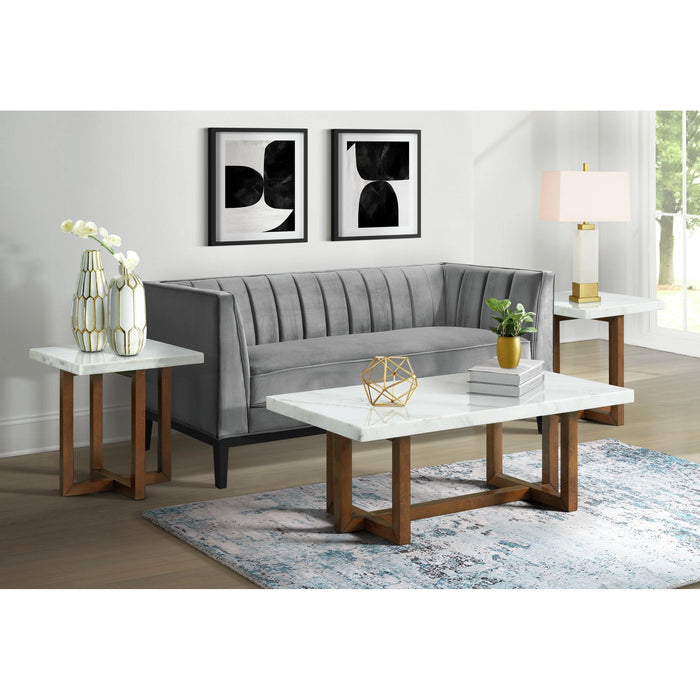 Morris End Table in Espresso W/White Marble Top (3A Packing) - Tony’s Furniture Store & Linen (GA) - Multi Location