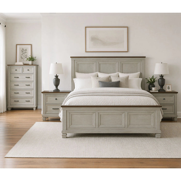 Farmington Bedroom Set in Medium Brown and Washed Stone - Tony’s Furniture Store & Linen (GA) - Multi Location