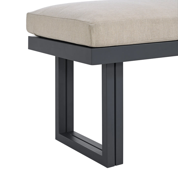 Playa Dining Bench - Dark Grey and Olefin Beige