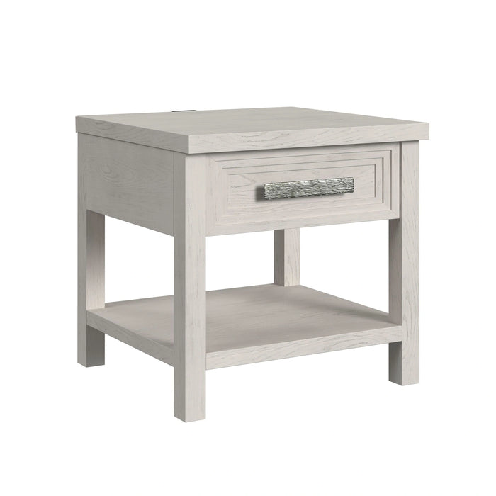 Avalanche End Table with USB in Antique White - Tony’s Furniture Store & Linen (GA) - Multi Location