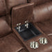 Atlantis Power Motion Loveseat with Power Motion Head Recliner & Console in Heritage Brown - Tony’s Furniture Store & Linen (GA) - Multi Location