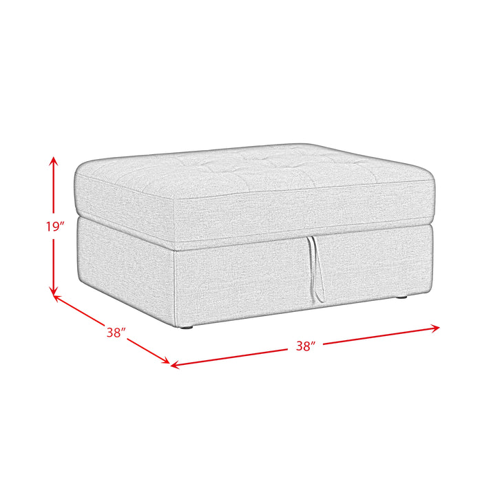 Options One Storage Ottoman in Palmer Plus Ash - Tony’s Furniture Store & Linen (GA) - Multi Location