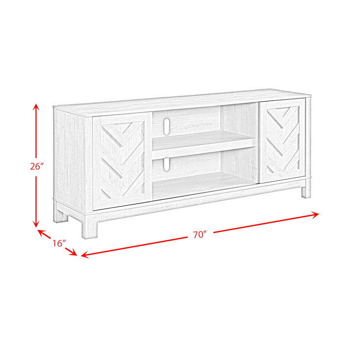 Eleanor 70"" TV Stand with Sliding Door in White - Tony’s Furniture Store & Linen (GA) - Multi Location