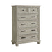 Farmington 5-Drawer Chest in Medium Brown and Washed Stone - Tony’s Furniture Store & Linen (GA) - Multi Location