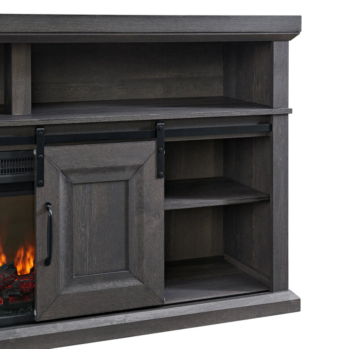 Macau Console with 23"" Fireplace Insert in Grey - Tony’s Furniture Store & Linen (GA) - Multi Location