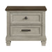 Farmington 2-Drawer Nightstand with USB in Medium Brown and Washed Stone - Tony’s Furniture Store & Linen (GA) - Multi Location