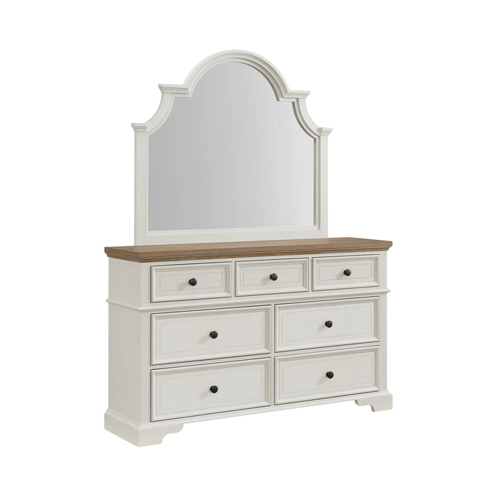 Eastwood Youth Dresser and Mirror Set in Brown and Off-White - Tony’s Furniture Store & Linen (GA) - Multi Location
