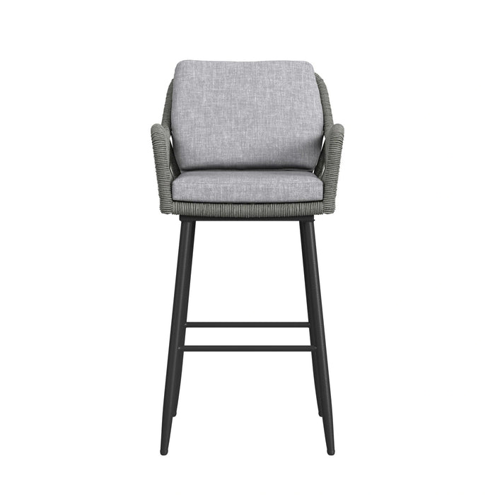 Bayhill Barstool with Grey Fabric in Black (2 Per Carton) - Tony’s Furniture Store & Linen (GA) - Multi Location