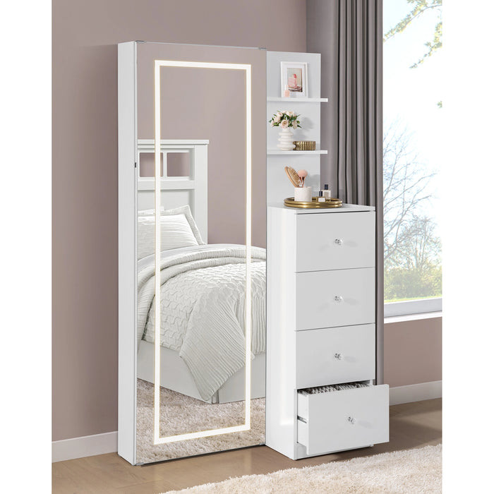 Vancouver Floor Mirror With Storage in White - Tony’s Furniture Store & Linen (GA) - Multi Location