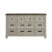 Farmington 9-Drawer Dresser in Medium Brown and Washed Stone - Tony’s Furniture Store & Linen (GA) - Multi Location