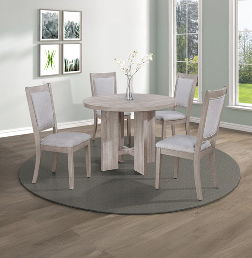 AMARA 5-PK RD DINING SET DRIFT WOOD - Tony’s Furniture Store & Linen (GA) - Multi Location