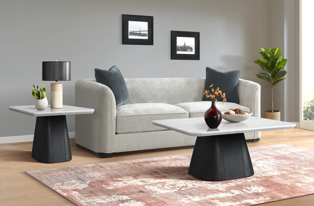 Edison 2PC Occasional Table Set in White and Black-Coffee Table & End Table - Tony’s Furniture Store & Linen (GA) - Multi Location