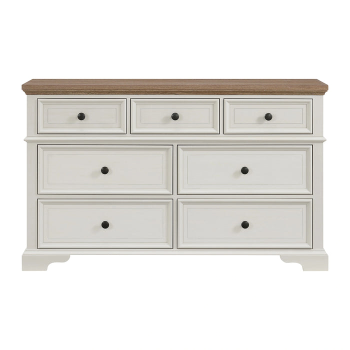 Eastwood Youth 7-Drawer Dresser in Brown and Off-White - Tony’s Furniture Store & Linen (GA) - Multi Location