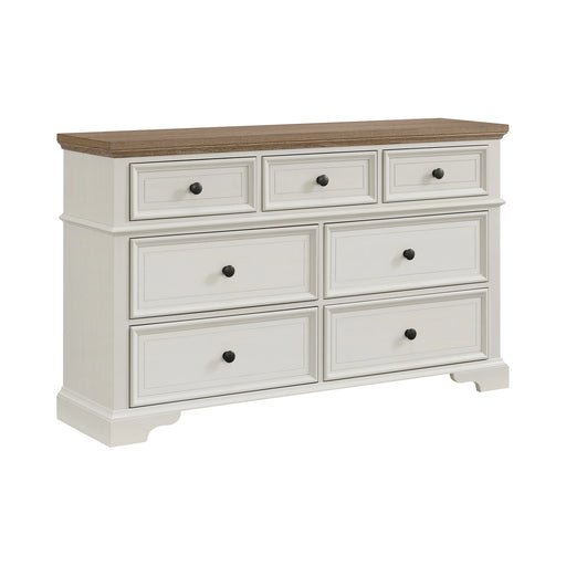 Eastwood Youth 7-Drawer Dresser in Brown and Off-White - Tony’s Furniture Store & Linen (GA) - Multi Location