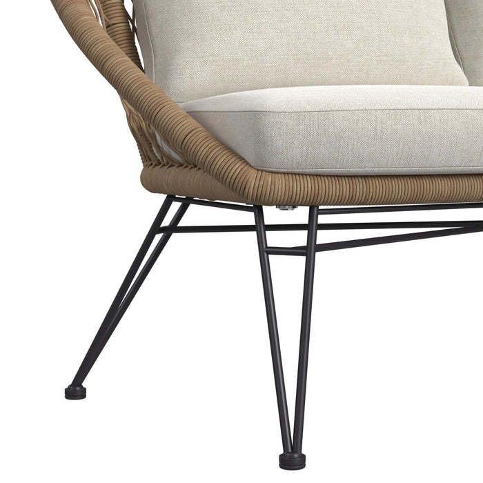 Grace Outdoor Seating 4PC Set - Black, Natural and Olefin Beige - Tony’s Furniture Store & Linen (GA) - Multi Location