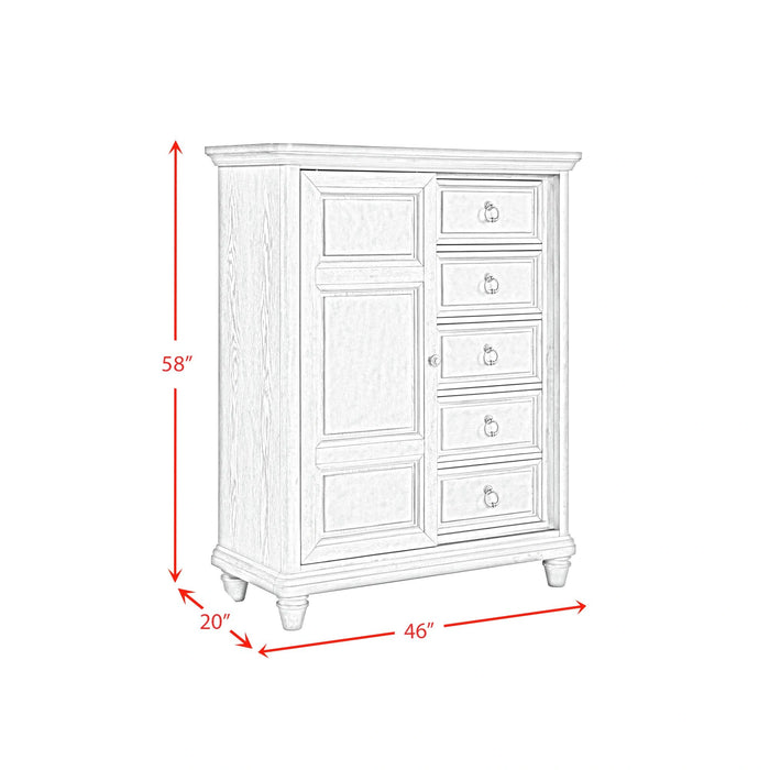 Whit-Ash Panel Bedroom Set with Door Chest in Light Grey - Tony’s Furniture Store & Linen (GA) - Multi Location