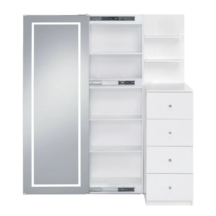 Vancouver Floor Mirror With Storage in White - Tony’s Furniture Store & Linen (GA) - Multi Location