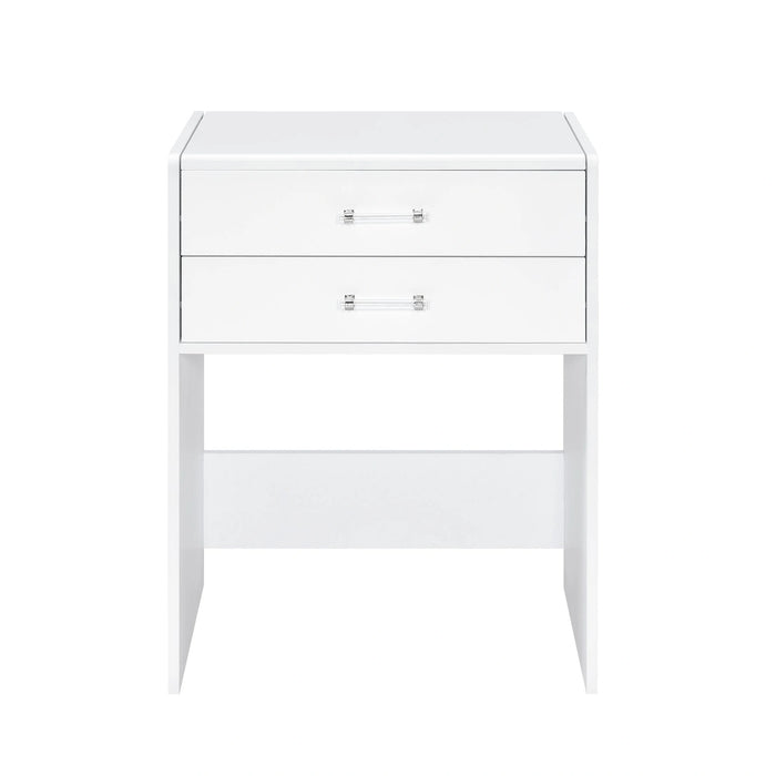 Irvine Mini Dressing Table with Stool, LED and USB in Glossy White - Tony’s Furniture Store & Linen (GA) - Multi Location