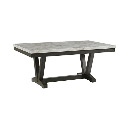 Everdeen Dining Table w/ White Faux Marble Top in Charcoal - Tony’s Furniture Store & Linen (GA) - Multi Location