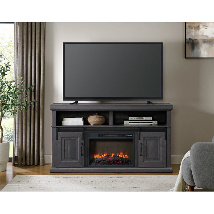 Macau Console with 23"" Fireplace Insert in Grey - Tony’s Furniture Store & Linen (GA) - Multi Location