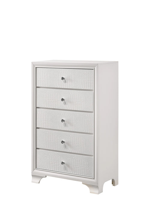 Crown Mark Furniture Lyssa 5 Drawer Chest in White image