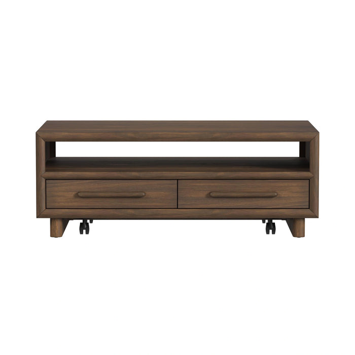 Brisbane 4-Drawer Coffee Table with Casters in Brown - Tony’s Furniture Store & Linen (GA) - Multi Location