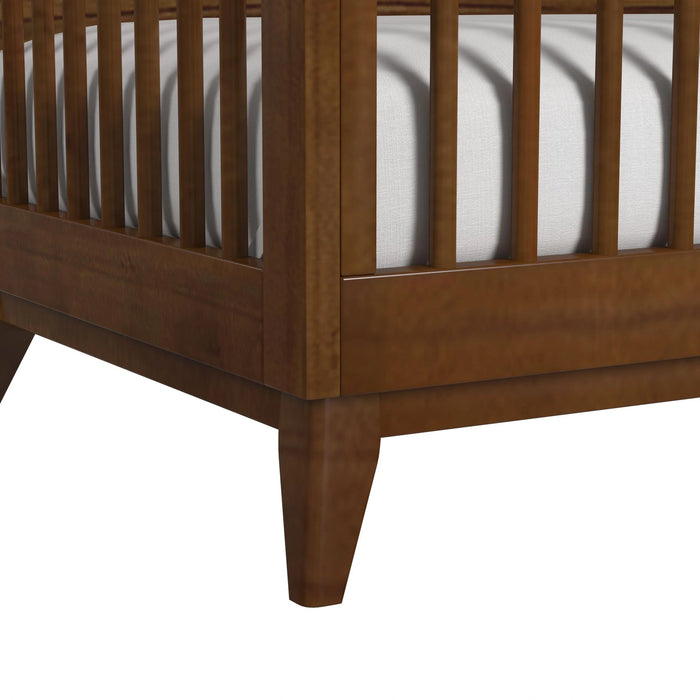 Malia Crib with High Headboard and Guardrail in Walnut - Tony’s Furniture Store & Linen (GA) - Multi Location