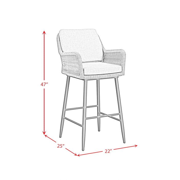 Bayhill Barstool with Grey Fabric in Black (2 Per Carton) - Tony’s Furniture Store & Linen (GA) - Multi Location