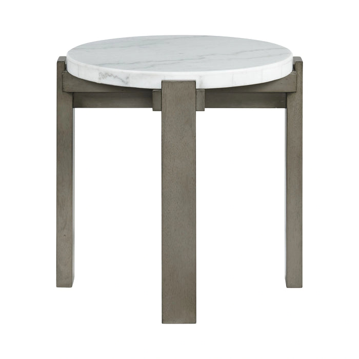 Rosamel Round End Table in Ash Brown