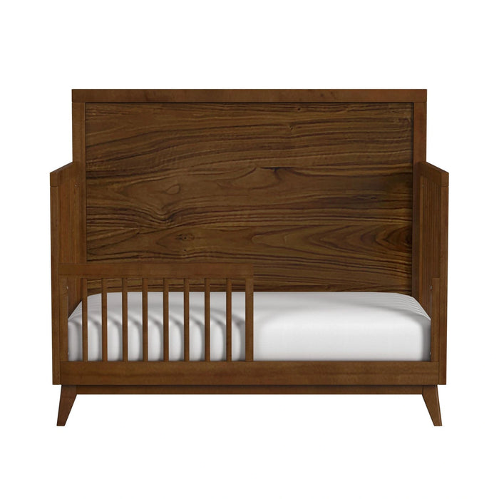 Malia Crib with High Headboard and Guardrail in Walnut - Tony’s Furniture Store & Linen (GA) - Multi Location