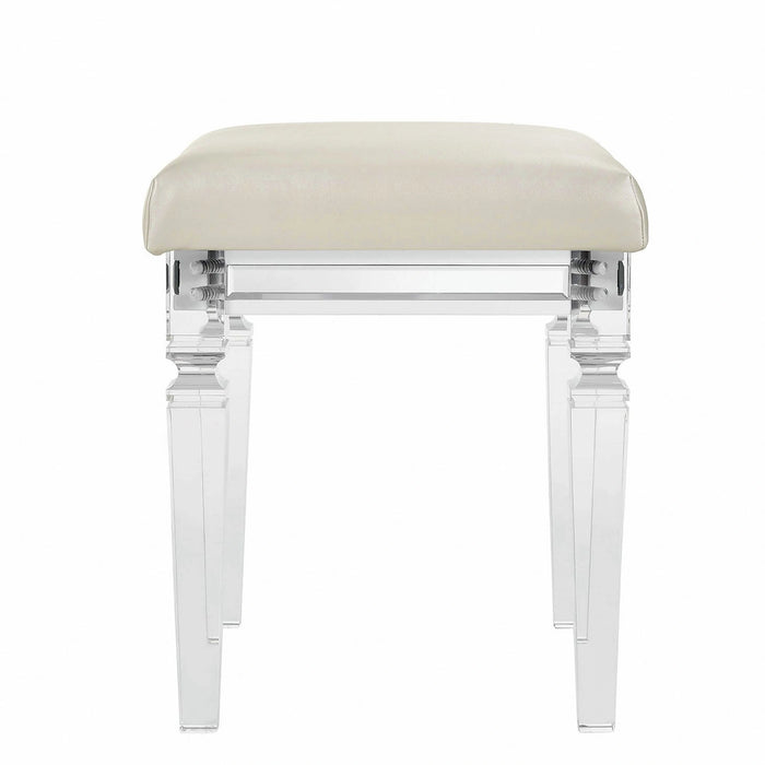 Twenty Nine Dressing Stool W/Acrylic Leg White - Tony’s Furniture Store & Linen (GA) - Multi Location