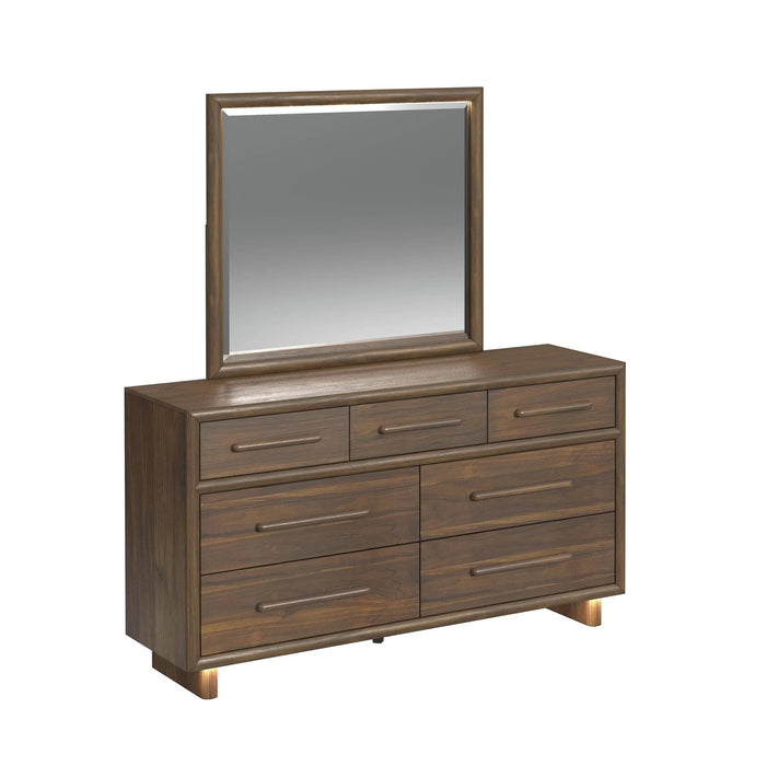 Brisbane Dresser and Mirror Set with LED in Brown - Tony’s Furniture Store & Linen (GA) - Multi Location